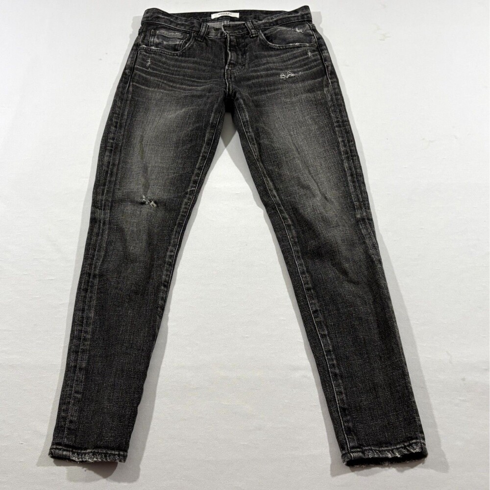 Moussy Vintage Womens Skinny Leg Black Japanese Jeans Denim Grunge Goth Sz 24